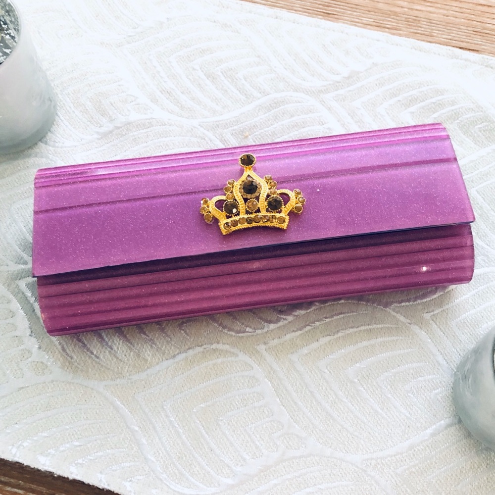BNWOT!! Lucite Pink Clutch with Crown